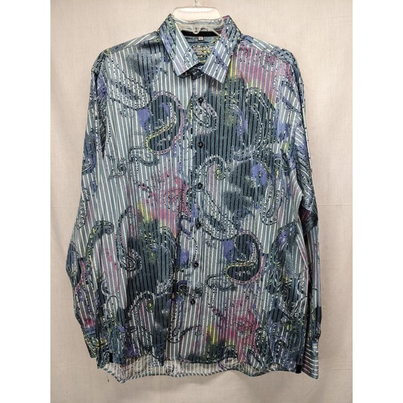 Visconti Uomo Men's multicolored long sleeve dress or casual shirt Large - Picture 1 of 7